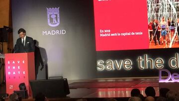 Feliciano López interviene durante el evento Save The Date, que promociona la oferta cultural y de ocio de la ciudad de Madrid.