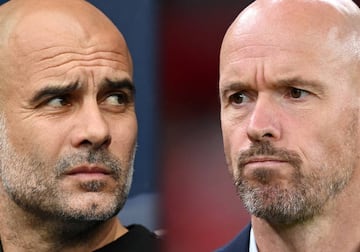 Guardiola (left) and Ten Hag.