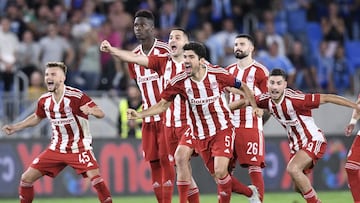 Jugadores de Olympiacos.