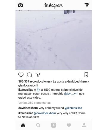 El intercambio de mensajes de Casillas y Beckham en Instagram