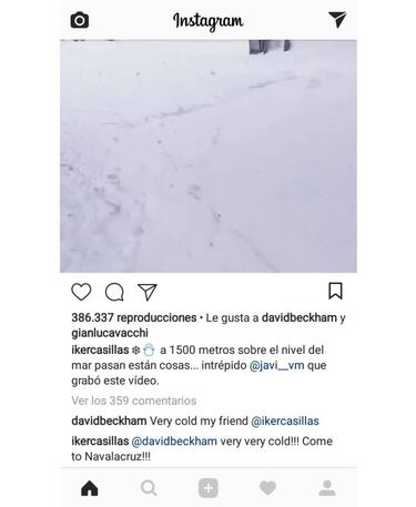 Casillas invita a su pueblo a Beckham: "?Very very cold!"