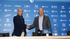 Pepe Mel con Manolo Gaspar el día de la presentación del entrenador.