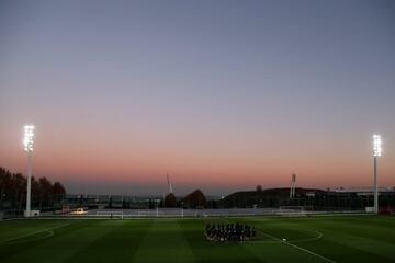 Vista general del entrenamiento de River Plate en Valdebebas, la ciudad deportiva del Real Madrid.