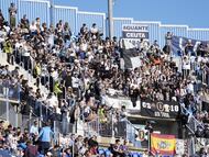 Afición del Ceuta en La Rosaleda.