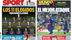 Portadas de los diarios Sport y Mundo Deportivo del d&iacute;a 3 de abril de 2018.
