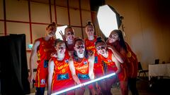 Las jugadoras de la Selección, durante la sesión de fotos oficial del Eurobasket femenino.