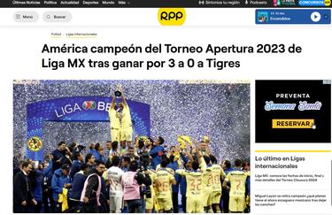 Título del América en la Liga MX genera repercusión en Sudamérica