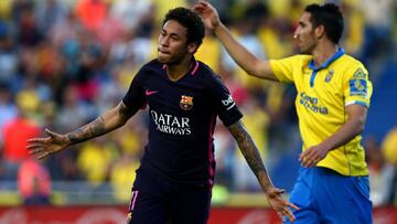 Neymar celebrando un gol ante Las Palmas.