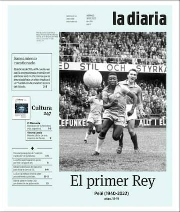 Tributes to Pelé on the front pages of the world