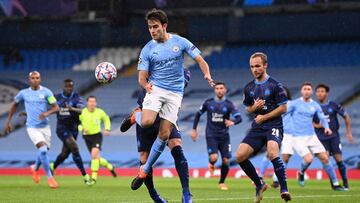 Eric Garc&iacute;a, en un partido de Champions ante el Olympique de Marsella.