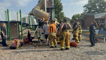This 40-year-old man attempted to use a kids’ slide: Several fire units were needed to rescue him