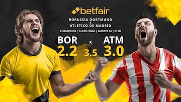 Borussia Dortmund vs. Atlético de Madrid: horario, TV, estadísticas, cuadro y pronósticos