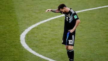 Soccer Football - World Cup - Group D - Argentina vs Iceland - Spartak Stadium, Moscow, Russia - June 16, 2018   Argentina&#039;s Lionel Messi reacts after the match                     REUTERS/Christian Hartmann     TPX IMAGES OF THE DAY