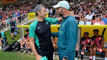 Ernesto Valverde y José Alberto, en el Athletic - Racing.