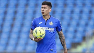 Olivera, de 23 a&ntilde;os, en un partido con el Getafe.