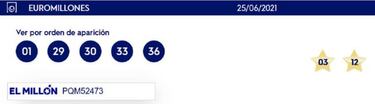 Euromillones: comprobar los resultados del sorteo de ayer, viernes 25 de junio