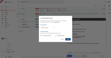 Nuevo Gmail: correos que se borran solos y no pueden ser reenviados