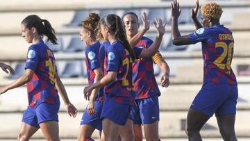 Oshoala celebra uno de los goles.