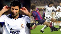 El regreso de Figo a Barcelona: una mano evitó un gol suyo que habría incendiado el Camp Nou