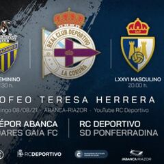 El Deportivo confirma a la Ponfe en el Teresa Herrera: 8 de agosto