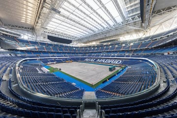 Las planchas que permiten guardar el césped en el hipogeo es uno de los elementos estrella de la remodelación del Bernabéu. El conjunto blanco ha publicado nuevas fotografías de dichas planchas para ver los entresijos del mecanismo.