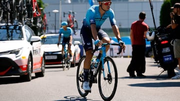 KRAKOW, POLAND - AUGUST 05: Michele Gazzoli of Italy and Team Astana – Qazaqstan prior to the 79th Tour de Pologne 2022, Stage 7 a 177,8km stage from Valsir to Krakow / #TdP22 / #WorldTour / on August 05, 2022 in Krakow, Poland. (Photo by Bas Czerwinski/Getty Images)