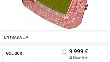 Las entradas, a 9.999 euros.