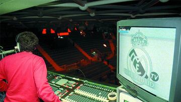 Estudio de Real Madrid televisión en el pabellón del equipo en la Ciudad Deportiva.