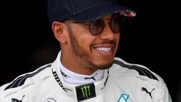 Mercedes' British driver Lewis Hamilton is seen after winning the pole position during the qualifying session at the Silverstone motor racing circuit in Silverstone, central England on July 15, 2017 ahead of the British Formula One Grand Prix. / AFP