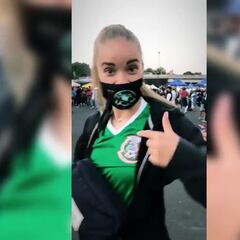 Andrea Rán Hauksd, jugadora islandesa del América fue al Azteca a apoyar a México