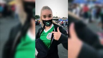 Andrea Rán Hauksd, jugadora islandesa del América fue al Azteca a apoyar a México