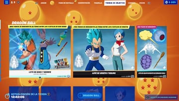 Las skins de Dragon Ball Super son de la tienda de Fortnite