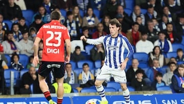 Álvaro Odriozola jugó muy buenos minutos en el partido de octavos de final de la Copa del Rey entre la Real Sociedad y Osasuna, disputado en Anoeta.