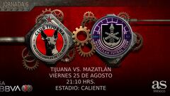 Tijuana vs Mazatlán en vivo: Liga MX Apertura 2023 hoy en directo