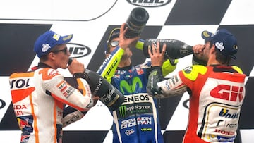 Crutchlow gana con Rossi 2º y Márquez 3º; mal día de Lorenzo