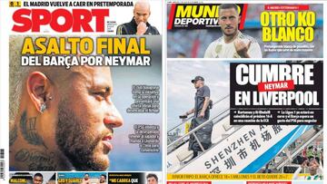 Portadas de los diarios Sport y Mundo Deportivo del d&iacute;a 31 de julio de 2019.