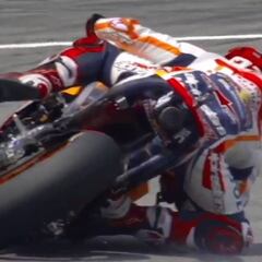 Márquez firma otra salvada brutal con la Honda tirada a 62º