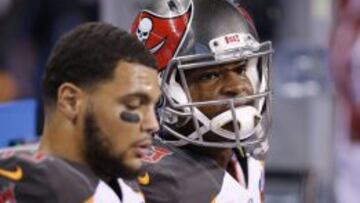 Mike Evans y Jameis Winston, de los Tampa Bay Buccaneers.