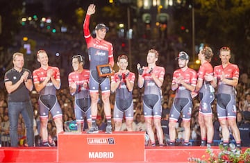 Alberto Contador raced for the last time in the final stage of the Vuelta a España in Madrid after a career that reaped two Tours de France, two Giros and two Vueltas. The whole race has been special," said Contador after his final appearance. "Yesterday