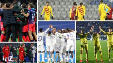 Madrid, Atleti y Villarreal 'pescan' con Barça y Sevilla eliminados