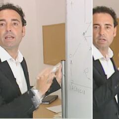 Bordalás ya dio la sorpresa en el Camp Nou y explicó con pizarra incluida su plan anti-Barça