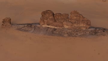 The image was shot from the drone of photographer Al Enazi, who identified the rock formation while surveying the desert.