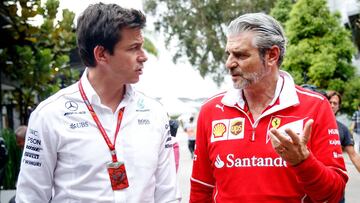 Toto Wolff y Mauricio Arrivabene