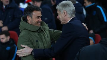 Luis Enrique y Wenger se vieron las caras en el Barça-Arsenal de octavos de la Champions 15-16. El asturiano suena para entrenar a los ‘cañoneros’.