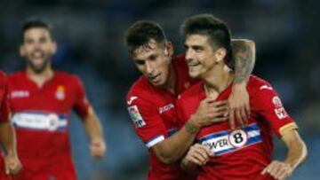 Gerard Moreno, celebrando su gol ante la Real.