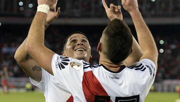 Juan Fernando Quintero y Rafael Santos Borr&eacute;, jugadores colombianos en River Plate