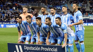 Alineación del Málaga contra el Oviedo.