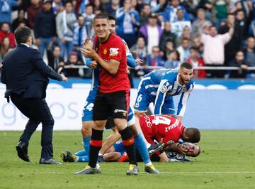 En el minuto 42 del encuentro de ida del play off de ascenso a Primera División, Álex Bergantiños sufrió un aparatoso choque con Pedraza, por lo que tuvo que ser retirado en camilla y trasladado a un hospital. Tras una primera exploración, los servicios médicos del club indicaban que el jugador se encontraba bien.