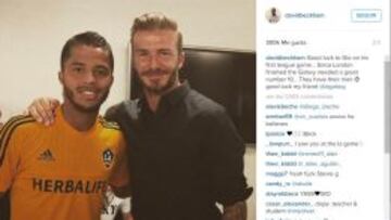 Beckham dese&oacute; suerte a Gio en Instagram.