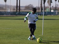 Adilson, en el entrenamiento de esta mañana